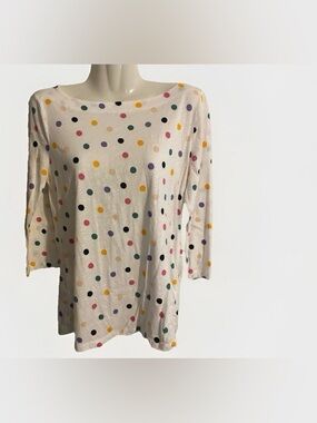 Loft Outlet size M white polka dot 3/4 sleeve lightweight top